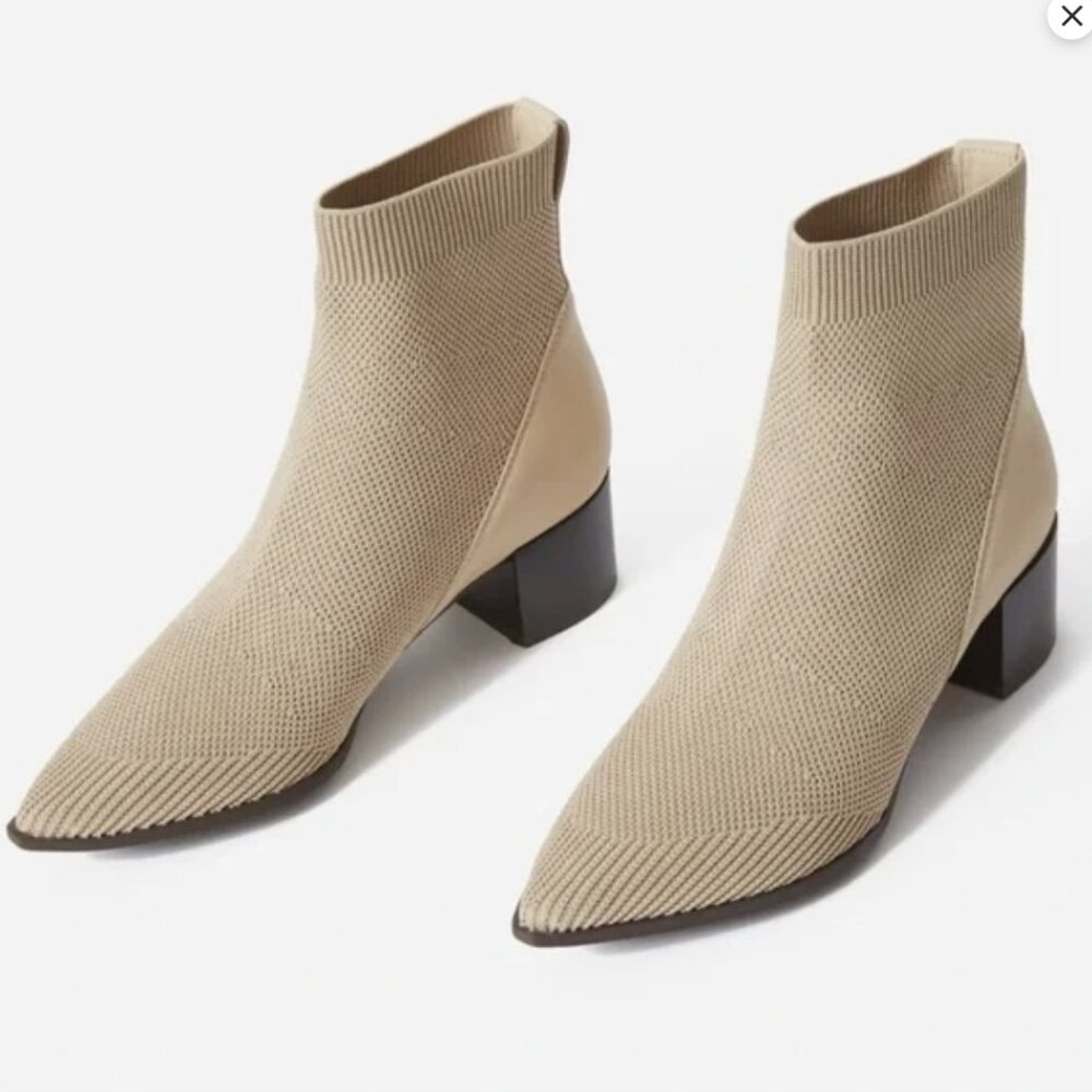 Everlane The Boss Boot in ReKnit in Sand, Size 9.5